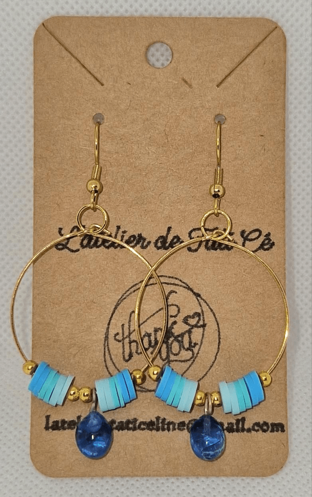 Créoles dorées et bleues