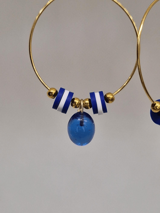 Créoles dorées et bleues